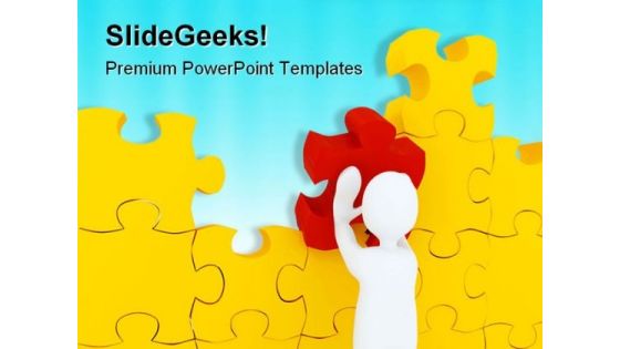 Putting Puzzle Metaphor PowerPoint Templates And PowerPoint Backgrounds 0711