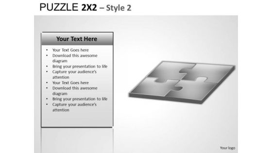 Puzzle 2x2 2 PowerPoint Editable Clipart