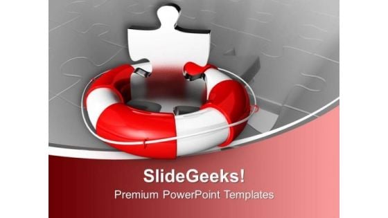 Puzzle And Lifesaver Business PowerPoint Templates Ppt Backgrounds For Slides 0313