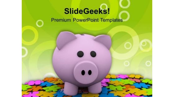 Puzzle And Piggy Bank Business PowerPoint Templates Ppt Backgrounds For Slides 0213