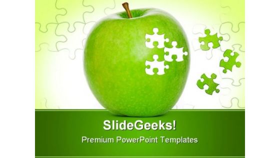 Puzzle Apple Food PowerPoint Templates And PowerPoint Backgrounds 0711