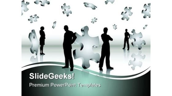 Puzzle Business PowerPoint Template 0910