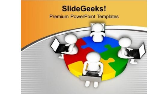 Puzzle Can Be Solved By Team And Technology PowerPoint Templates Ppt Backgrounds For Slides 0613