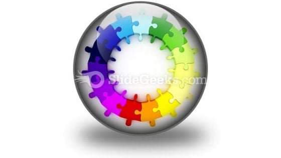 Puzzle Chart Wheel PowerPoint Icon C