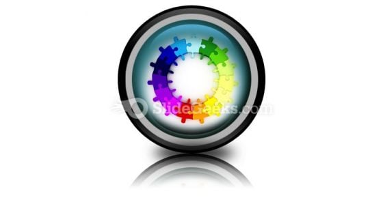 Puzzle Chart Wheel PowerPoint Icon Cc