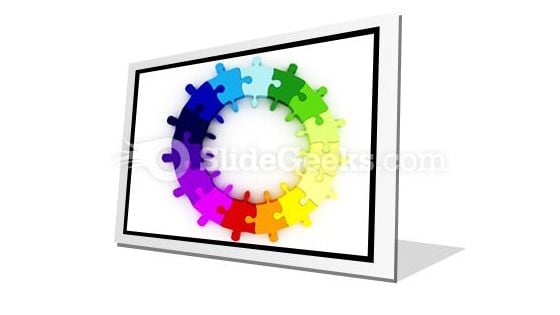 Puzzle Chart Wheel PowerPoint Icon F