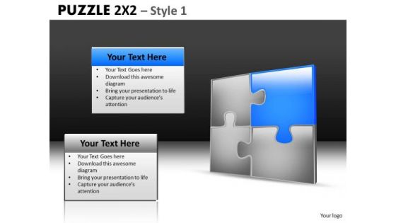 Puzzle Chart With Highlighted Jigsaw PowerPoint Templates Editable Ppt Slides