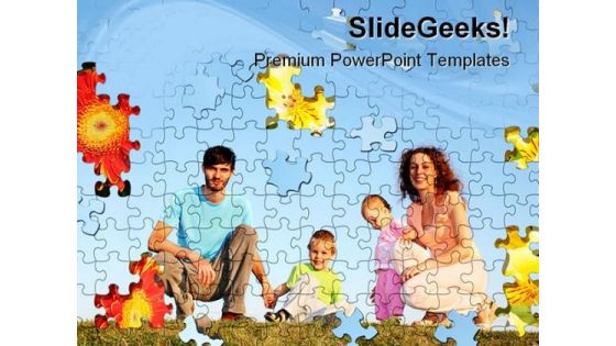 Puzzle Collage Family PowerPoint Themes And PowerPoint Slides 0511