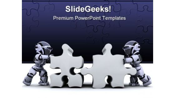 Puzzle Connected Business PowerPoint Template 0810