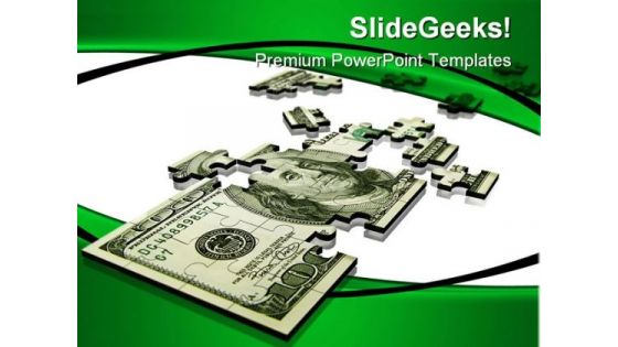 Puzzle Dollar Money PowerPoint Background And Template 1210