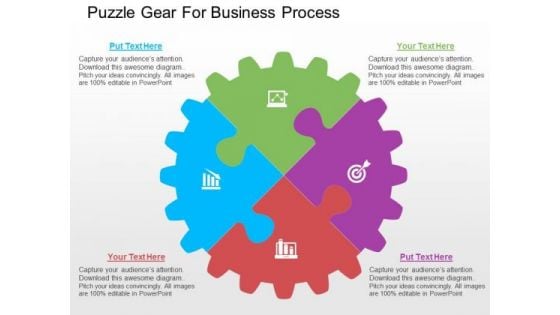 Puzzle Gear For Business Process PowerPoint Templates