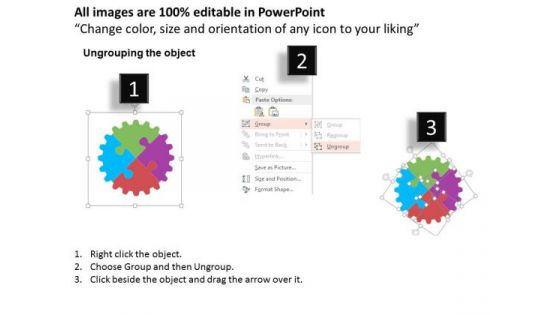 Puzzle Gear For Business Process PowerPoint Templates