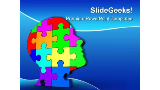 Puzzle Head Business PowerPoint Backgrounds And Templates 0111