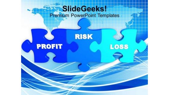 Puzzle Image With Words Profit Risk Loss PowerPoint Templates Ppt Backgrounds For Slides 0213