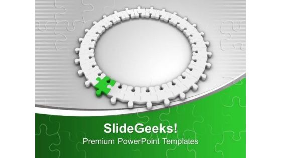 Puzzle Jigsaw Making Ring Teamwork PowerPoint Templates Ppt Backgrounds For Slides 0213