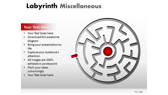 Puzzle Labyrinth Miscellaneous PowerPoint Slides And Ppt Diagram Templates