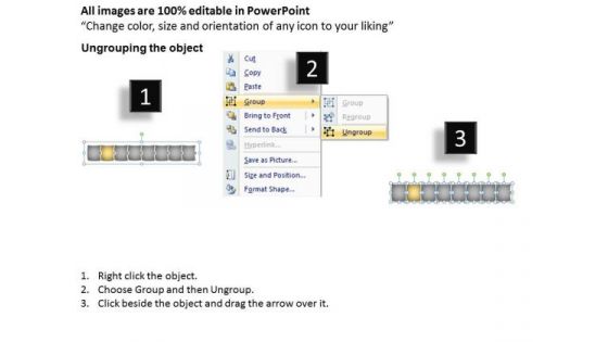 Puzzle Linear Flow Process 8 Stages Free Flowchart Slides PowerPoint Templates