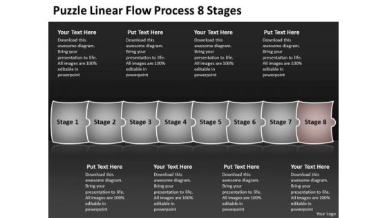 Puzzle Linear Flow Process 8 Stages Ppt Chart Program PowerPoint Slides