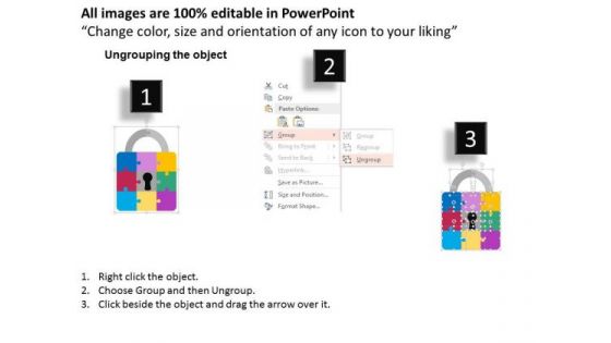 Puzzle Lock With Keyhole PowerPoint Templates