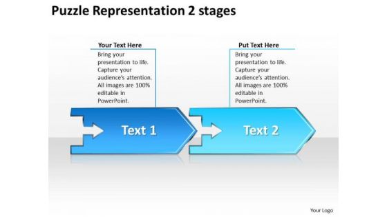 Puzzle Representation 2 Stages Open Source Flowchart PowerPoint Slides