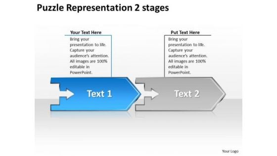 Puzzle Representation 2 Stages Ppt Flow Chart Slides Free PowerPoint