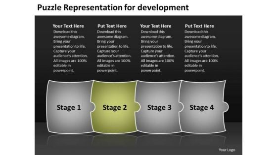 Puzzle Representation For Development Free Flow Chart PowerPoint Slides