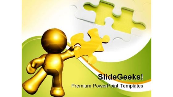 Puzzle Solution Metaphor PowerPoint Templates And PowerPoint Backgrounds 0711