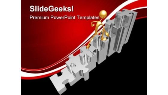 Puzzle Stairs Business PowerPoint Themes And PowerPoint Slides 0511