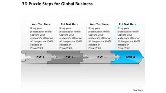 Puzzle Steps For Global Business PowerPoint Theme Buy Plan Templates