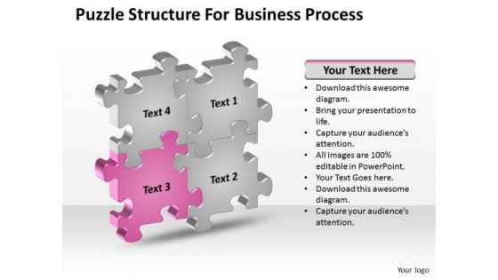 Puzzle Structure For Business Process Ppt Plan PowerPoint Templates