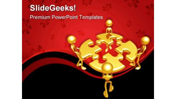 Puzzle Team Business PowerPoint Themes And PowerPoint Slides 0811