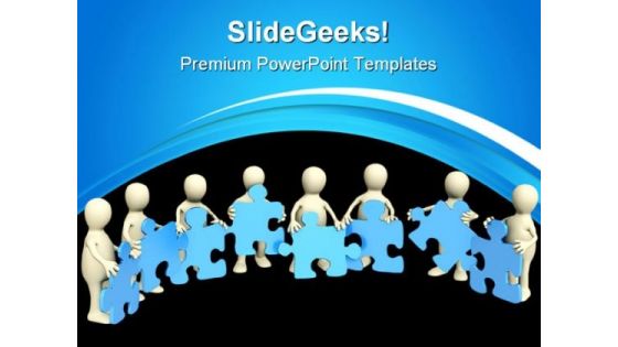 Puzzle Team People PowerPoint Templates And PowerPoint Backgrounds 0511