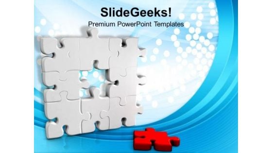 Puzzle Wall With Missing One Strategy Business PowerPoint Templates Ppt Backgrounds For Slides 1212