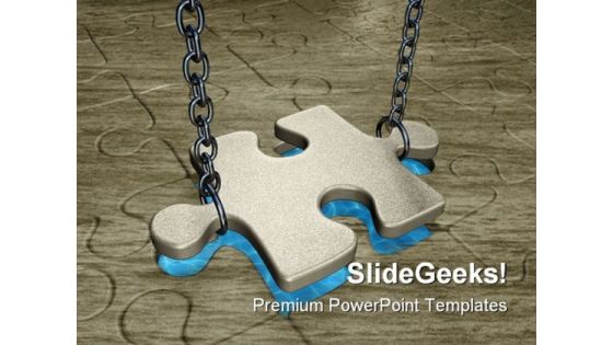 Puzzle With Chain Business PowerPoint Templates And PowerPoint Backgrounds 0711