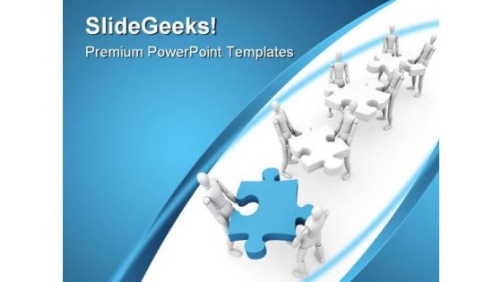 Puzzle With Teamwork Business PowerPoint Templates And PowerPoint Backgrounds 0811