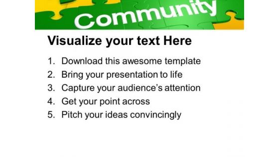 Puzzle With The Word Community Design PowerPoint Templates And PowerPoint Themes 1012