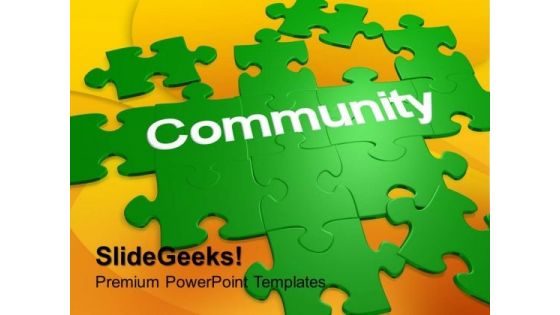 Puzzle With The Word Community Design PowerPoint Templates And PowerPoint Themes 1012