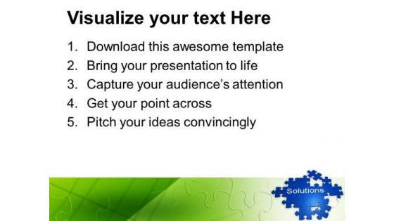 Puzzle With The Word Solutions Business PowerPoint Templates And PowerPoint Themes 1012