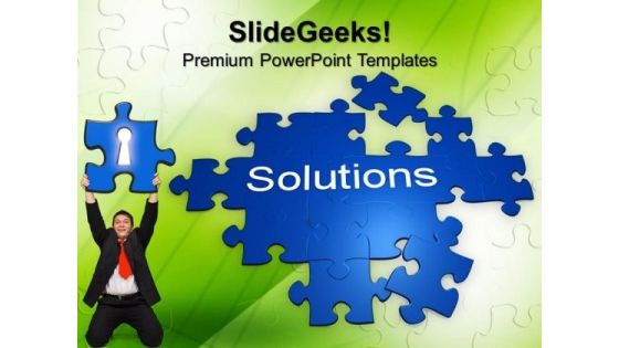 Puzzle With The Word Solutions Business PowerPoint Templates And PowerPoint Themes 1012