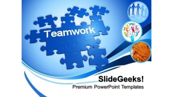 Puzzle With The Word Teamwork PowerPoint Templates And PowerPoint Themes 0812