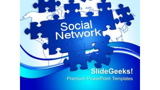 Puzzle With Words Social Network Business PowerPoint Templates And PowerPoint Themes 0912