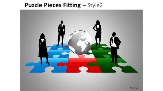 Puzzles Global Leadership Team PowerPoint Slides And Editable Ppt