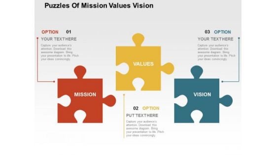 Puzzles Of Mission Values Vision PowerPoint Template