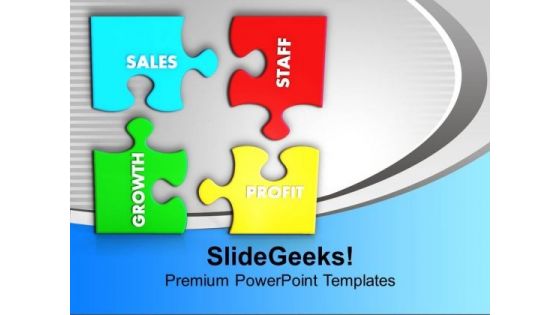 Puzzles With Sales Staff Growth Profit PowerPoint Templates Ppt Backgrounds For Slides 0113