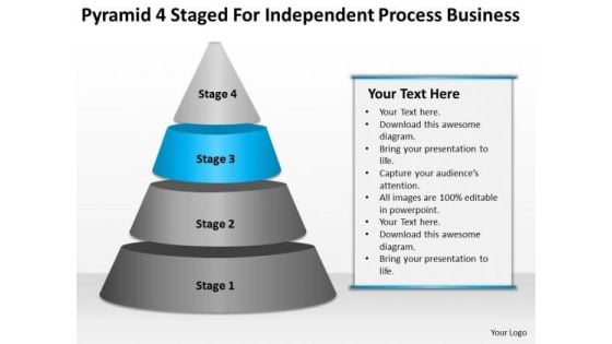 Pyramid 4 Staged For Independent Process Business Ppt Creating Plan PowerPoint Slides