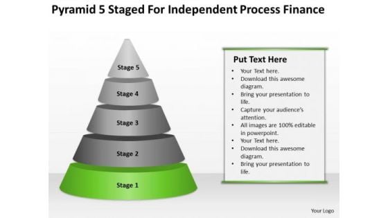 Pyramid 5 Staged For Independent Process Finance Ppt Business Planning PowerPoint Slides