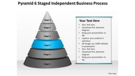 Pyramid 6 Staged Independent Business Process Ppt Consulting Plan PowerPoint Templates