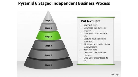 Pyramid 6 Staged Independent Business Process Ppt Plan Guide PowerPoint Slides