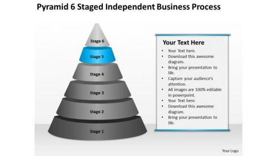 Pyramid 6 Staged Independent Business Process Ppt Plans PowerPoint Templates