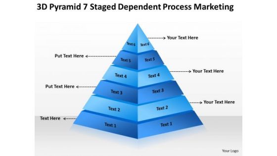 Pyramid 7 Staged Dependent Process Marketing Ppt Business Plan PowerPoint Slides